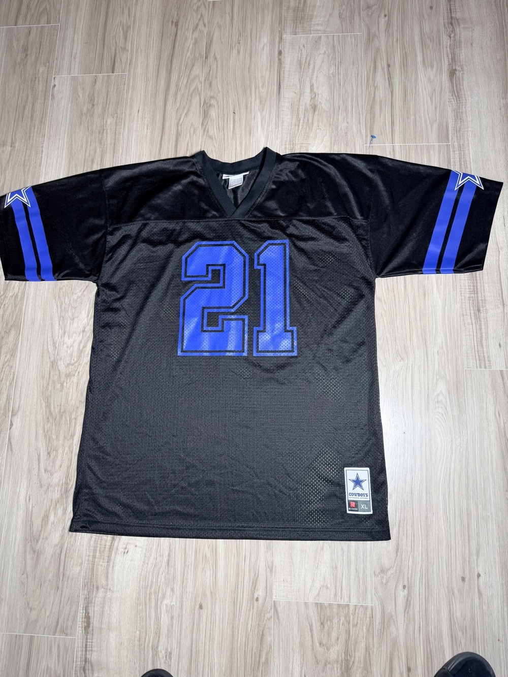 NFL Black Jersey with Blue Number 21